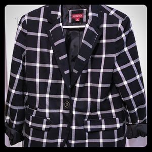 Black/white Plaid Blazer